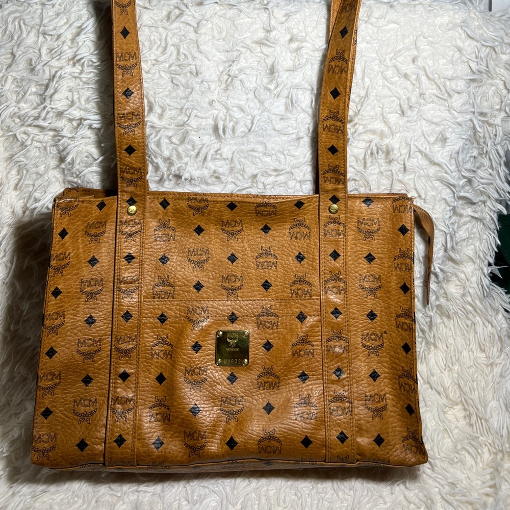 MCM Brown Leather Tote Bag